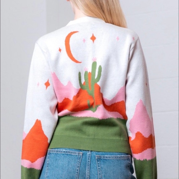 Colorful Women's Cardigan Sweater horse western - Picture 2 of 2